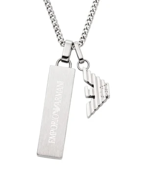 Emporio Armani naszyjnik z zawieszką męski stalowy bez kamienia Eagle Logo