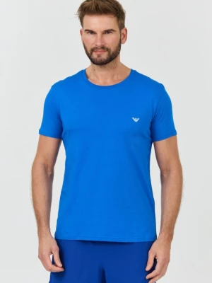 EMPORIO ARMANI Niebieski męski t-shirt basique, Rozmiar L