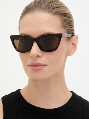 Emporio Armani okulary przeciwsłoneczne damskie kolor brązowy 0EA4259U