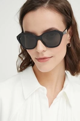 Emporio Armani okulary przeciwsłoneczne damskie kolor czarny