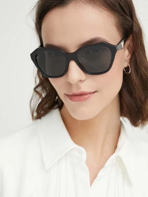 Emporio Armani okulary przeciwsłoneczne damskie kolor czarny