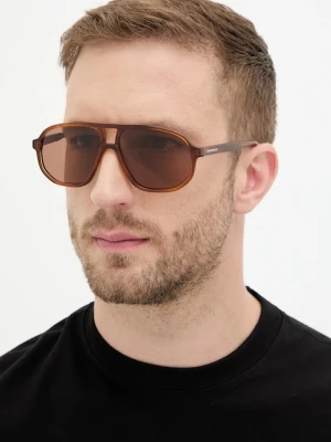 Emporio Armani okulary przeciwsłoneczne męskie kolor brązowy 0EA4263U