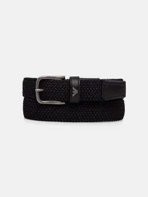 Emporio Armani pasek pleciony męski czarny