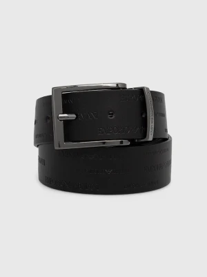 Emporio Armani pasek skórzany dwustronny czarny