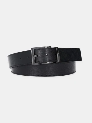 Emporio Armani pasek skórzany dwustronny męski kolor czarny