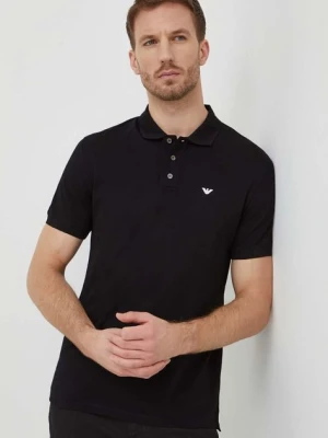 Emporio Armani polo bawełniane kolor czarny gładki 8N1FQ2 1JTKZ
