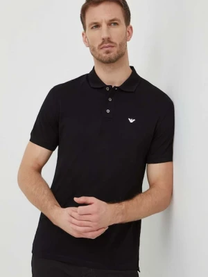 Emporio Armani polo bawełniane kolor czarny gładki 8N1FQ2 1JTKZ