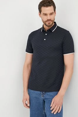 Emporio Armani polo bawełniane kolor granatowy