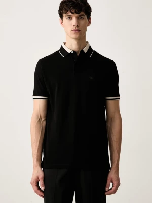 Emporio Armani polo męskie bawełniane czarny