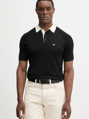 Emporio Armani polo z dodatkiem jedwabiu