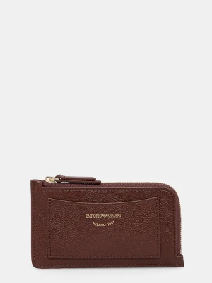 Emporio Armani portfel damski skórzany brązowy