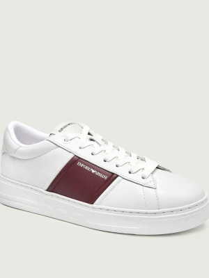 Emporio Armani Skórzane sneakersy biały