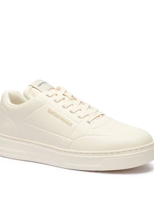 Emporio Armani Skórzane sneakersy ecru