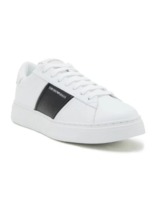 Emporio Armani Skórzane sneakersy biały