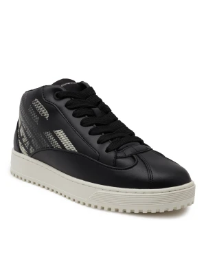 Emporio Armani Skórzane sneakersy czarny