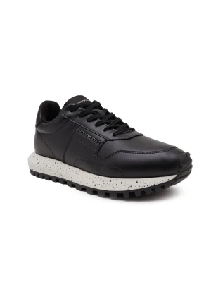 Emporio Armani Skórzane sneakersy czarny