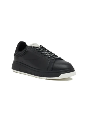Emporio Armani Skórzane sneakersy czarny