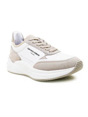 Emporio Armani Skórzane sneakersy | zamsz