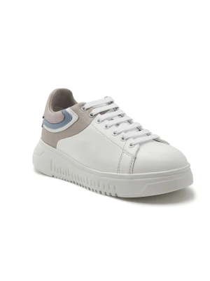 Emporio Armani Skórzane trampki biały