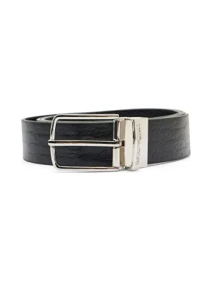 Emporio Armani Skórzany dwustronny pasek