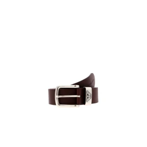 Emporio Armani Skórzany pasek brązowy