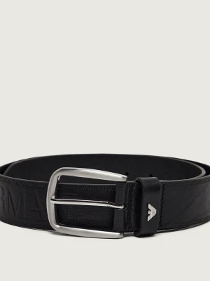 Emporio Armani Skórzany pasek czarny