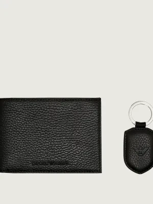 Emporio Armani Skórzany portfel + brelok