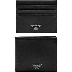 Emporio Armani Skórzany portfel + etui na karty