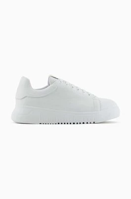 Emporio Armani sneakersy skórzane kolor biały X3X024 XF768 00001