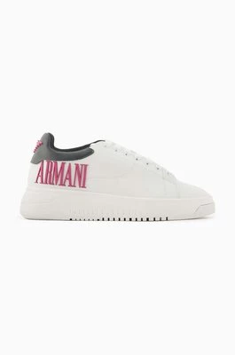 Emporio Armani sneakersy skórzane kolor biały X3X024 XR127 C682
