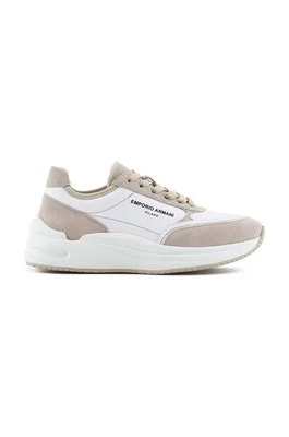 Emporio Armani sneakersy skórzane kolor biały X3X216 XR122 C680