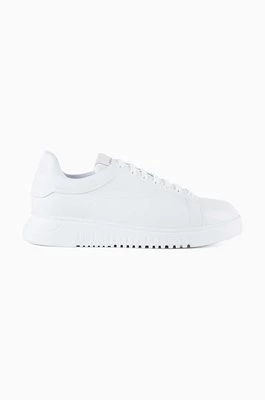 Emporio Armani sneakersy skórzane kolor biały X4X264 XF768 00001