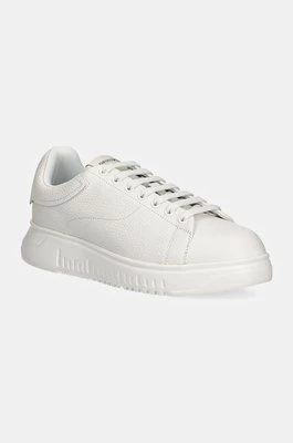 Emporio Armani sneakersy skórzane kolor biały X4X264 XF768 00001