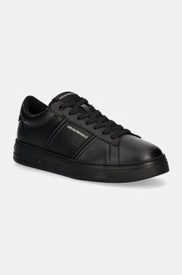 Emporio Armani sneakersy skórzane kolor czarny X4X570 XN840 K001