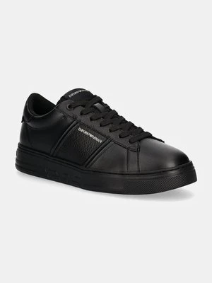 Emporio Armani sneakersy skórzane kolor czarny X4X570 XN840 K001