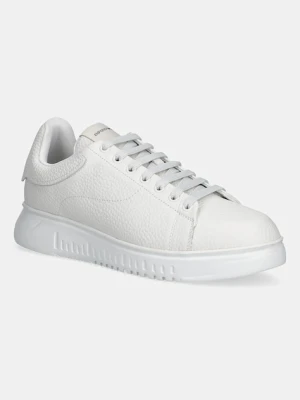 Emporio Armani sneakersy skórzane męskie kolor biały EM003663 AF19999 U0001