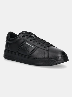 Emporio Armani sneakersy skórzane męskie kolor czarny EM003701 AF18017 MC005