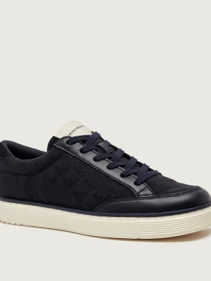 Emporio Armani Sneakersy | z dodatkiem skóry granatowy