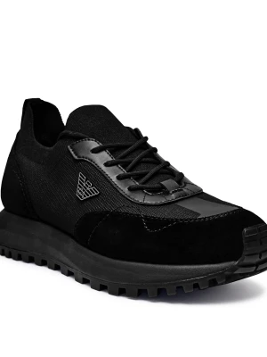 Emporio Armani Sneakersy | z dodatkiem skóry czarny
