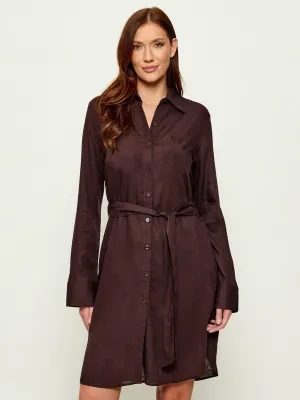 Emporio Armani Sukienka | z dodatkiem lnu