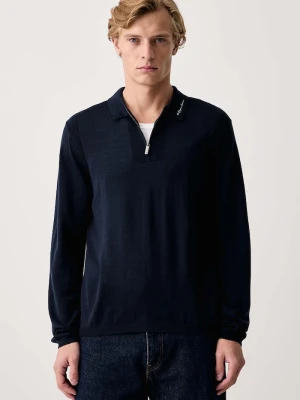 Emporio Armani sweter męski wełniany granatowy