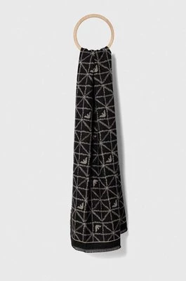 Emporio Armani szalik damski kolor czarny wzorzysty