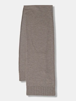 Emporio Armani szalik wełniany damski kolor beżowy gładki EW003130 AF19981