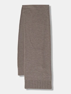 Emporio Armani szalik wełniany damski kolor beżowy gładki EW003130 AF19981
