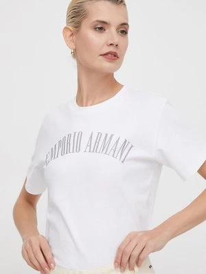 Emporio Armani t-shirt bawełniany damski kolor biały 3D2T7S 2JIDZ