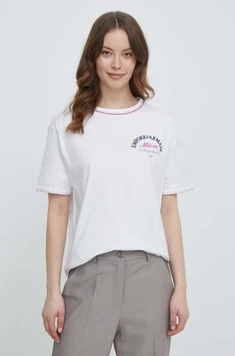 Emporio Armani t-shirt bawełniany damski kolor biały 3D2T8E 2JIDZ