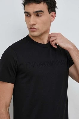 Emporio Armani t-shirt bawełniany kolor czarny z aplikacją 8N1TD2 1JGYZ