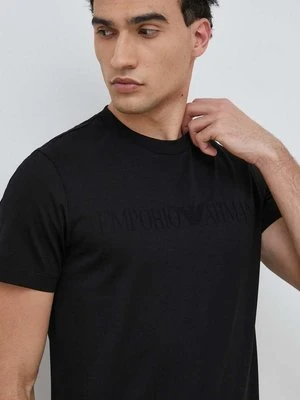 Emporio Armani t-shirt bawełniany kolor czarny z aplikacją 8N1TD2 1JGYZ