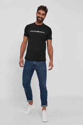 Emporio Armani t-shirt bawełniany kolor czarny z nadrukiem 8N1TN5 1JPZZ