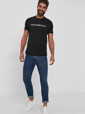 Emporio Armani t-shirt bawełniany kolor czarny z nadrukiem 8N1TN5 1JPZZ